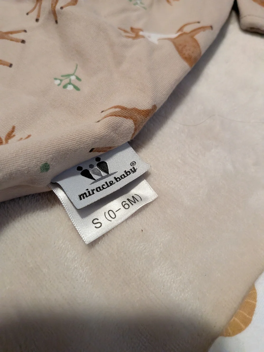 Miracle Baby Beige and Brown Deer Print Sleep Sack 0-6 Months Infant Swaddle